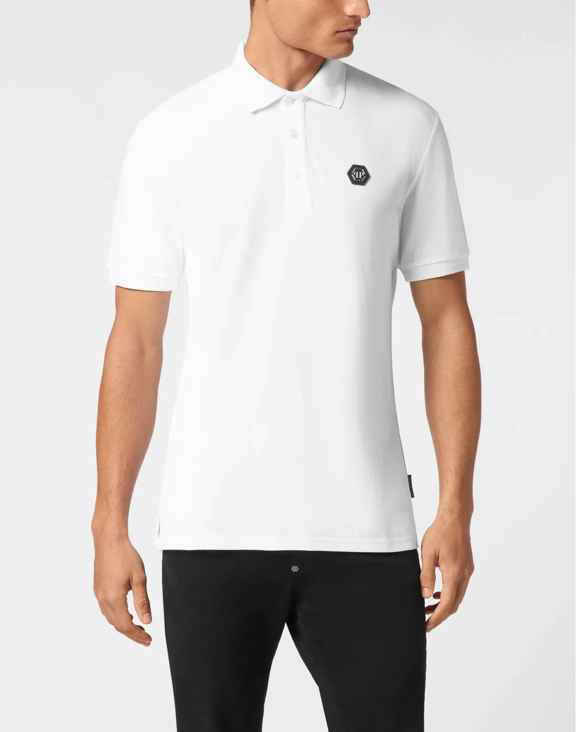 Pique Polo Shirt SS Gothic Plein, цвет: Белый