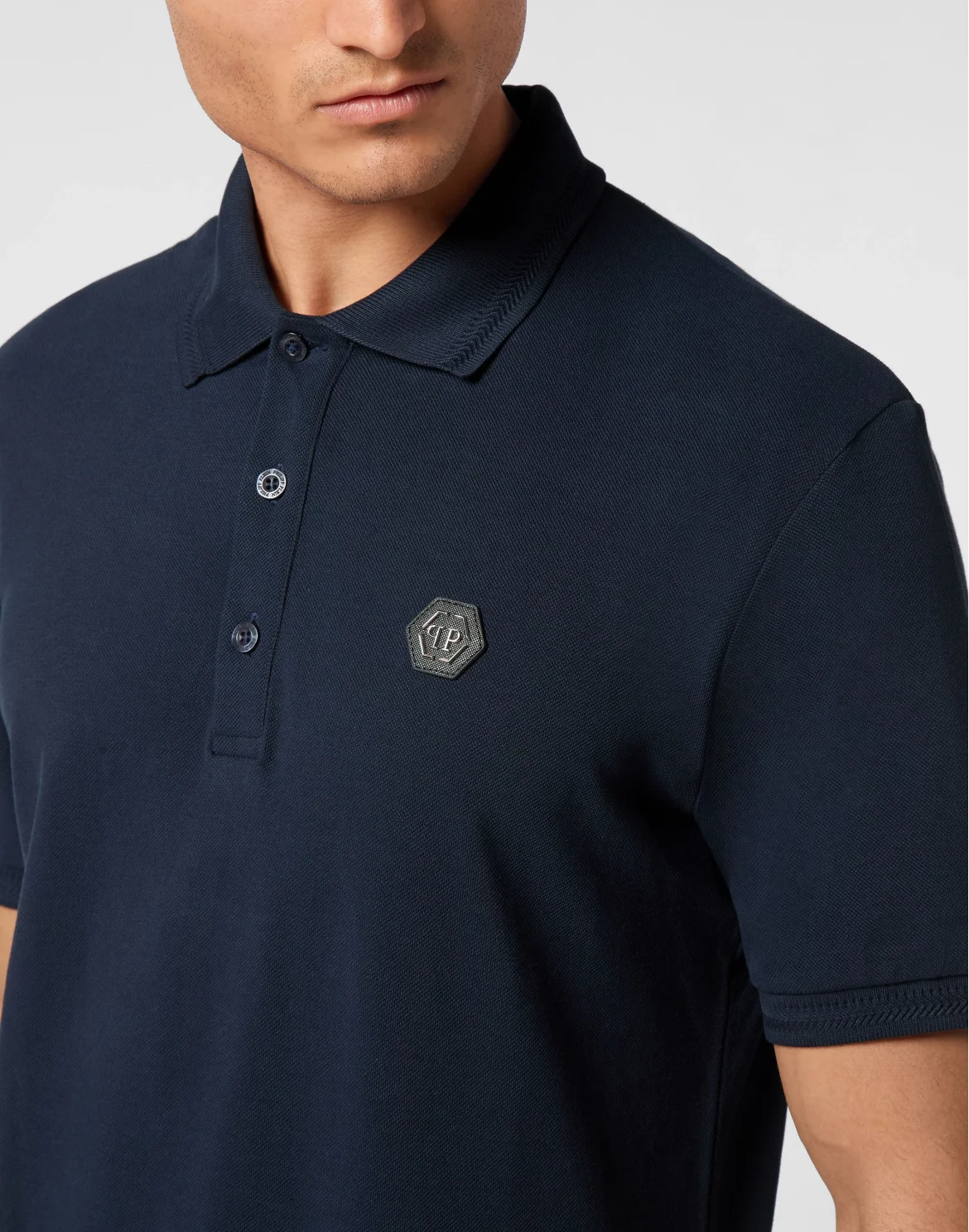 Pique Polo Shirt SS Gothic Plein, цвет: Синий