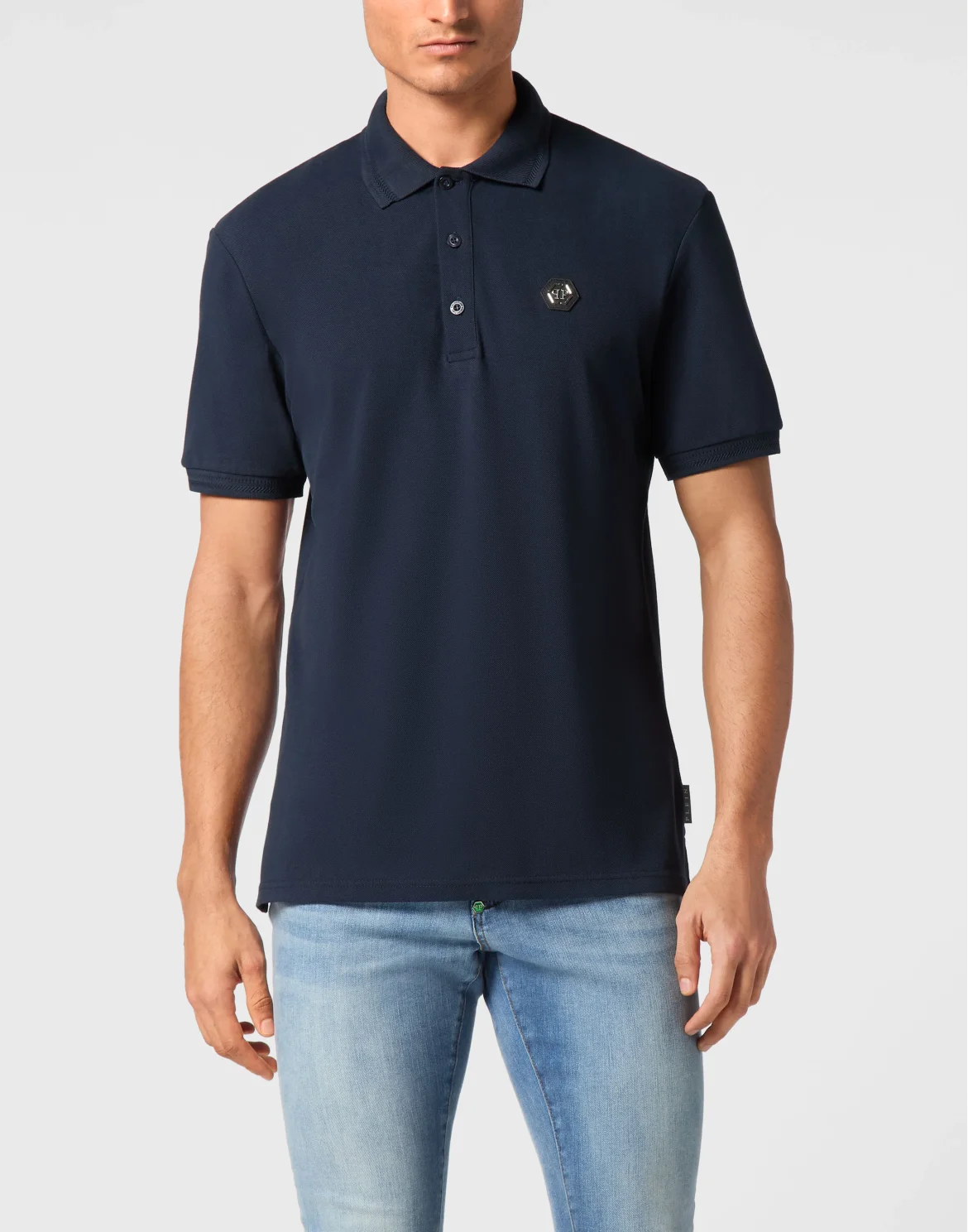 Pique Polo Shirt SS Gothic Plein, цвет: Синий