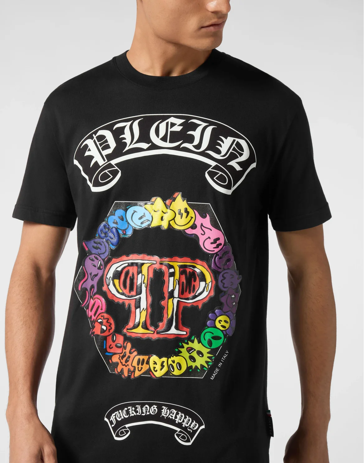 T-shirt Round Neck SS Smile, цвет: Черный