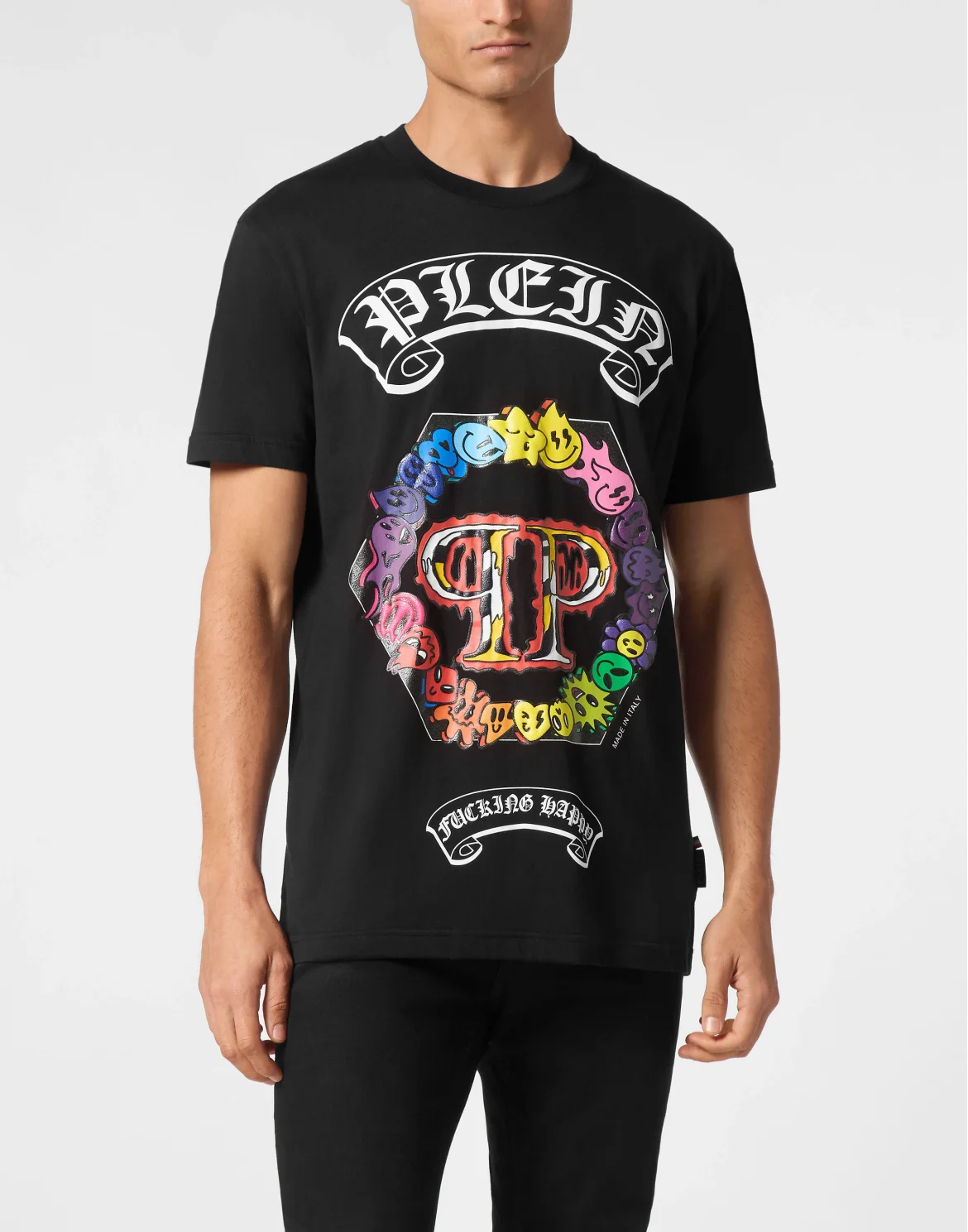 T-shirt Round Neck SS Smile, цвет: Черный