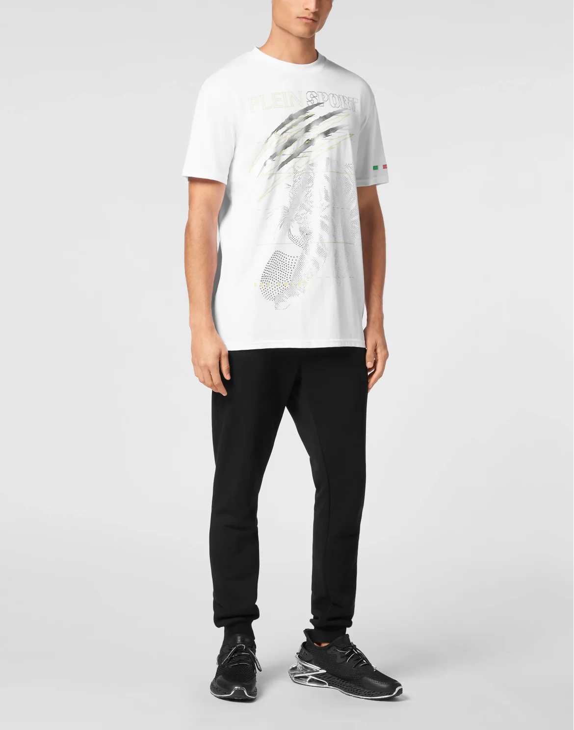Cotton Dotted Lamina T-shirt Round Neck SS Tiger, цвет: Белый