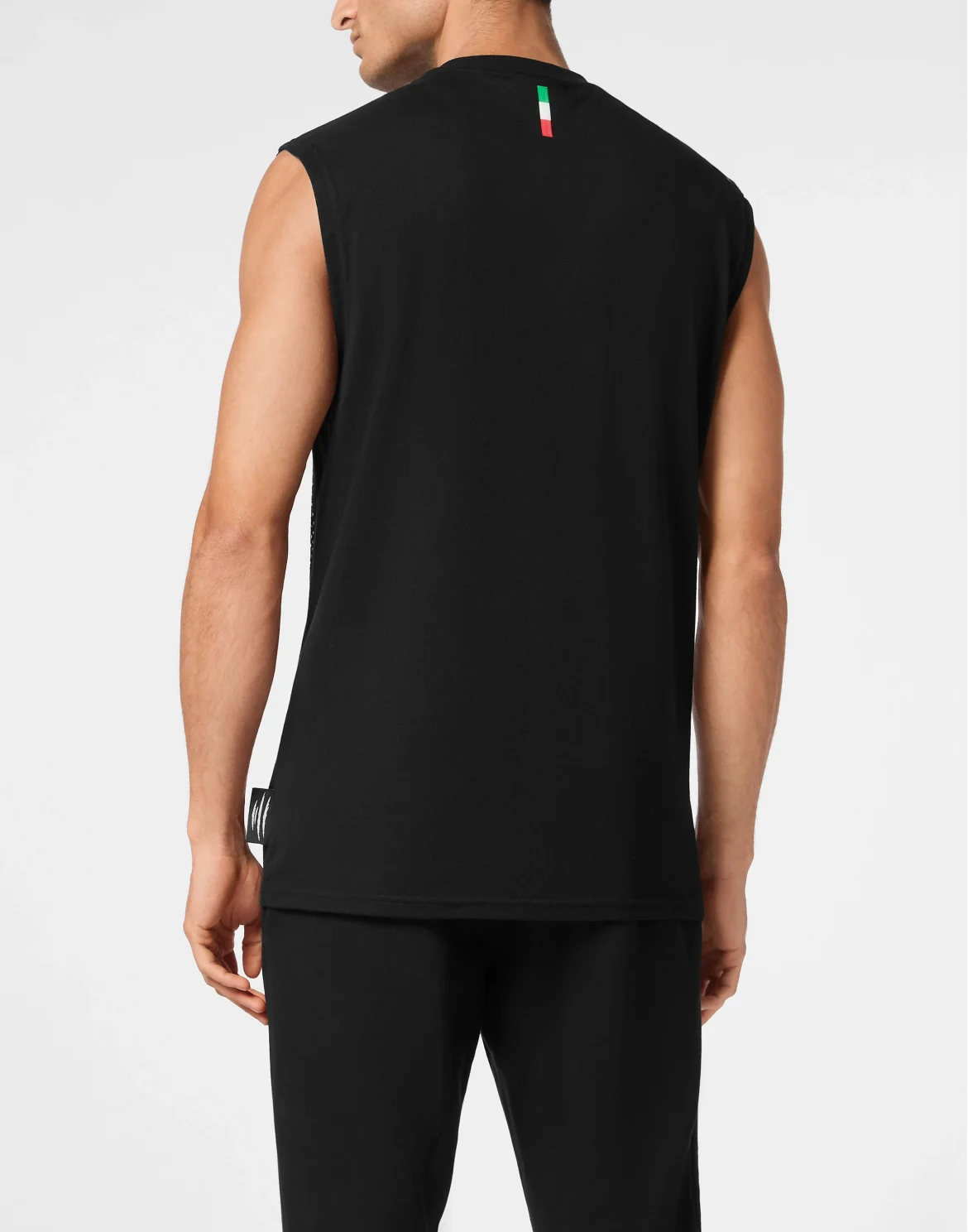 Cotton Dotted T-shirt Round Neck Sleeveless Lamina Tiger, цвет: Черный
