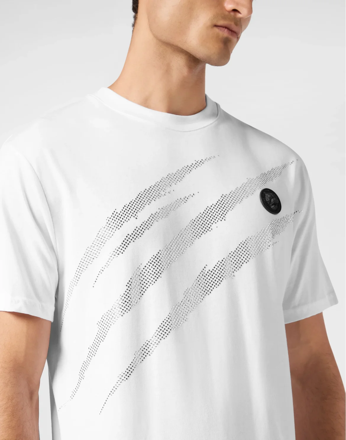 Cotton T-shirt Round Neck SS Lamina Scratch, цвет: Белый
