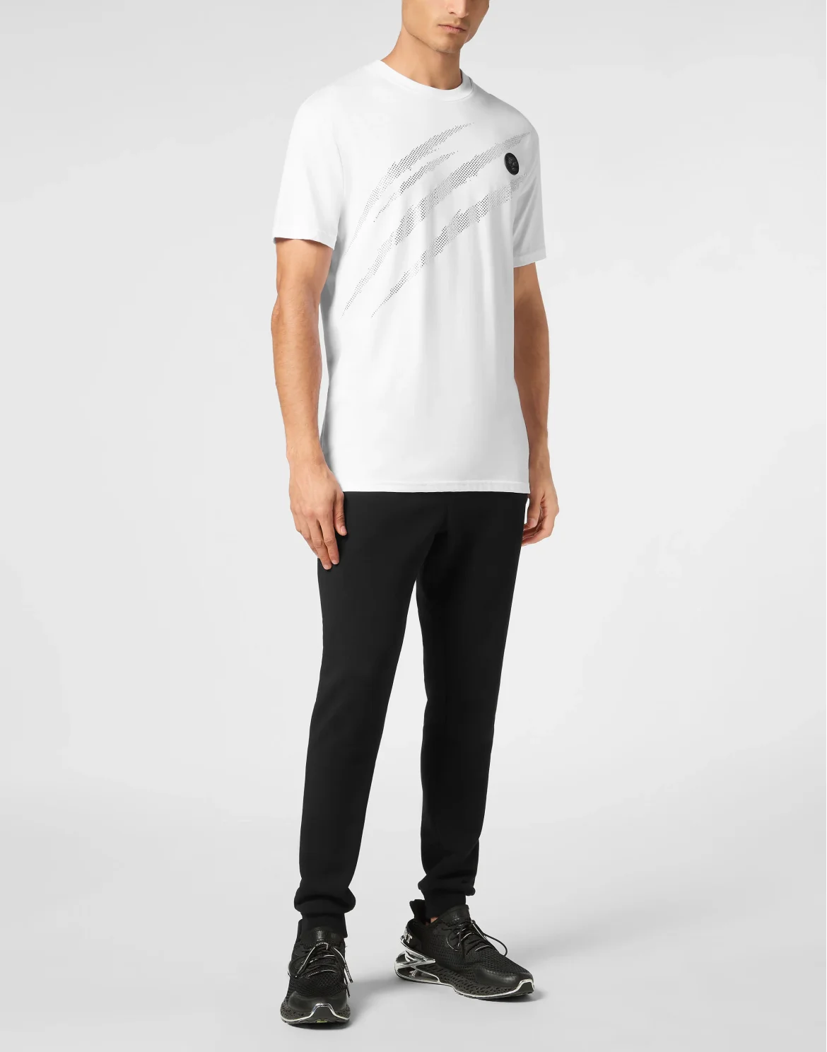 Cotton T-shirt Round Neck SS Lamina Scratch, цвет: Белый