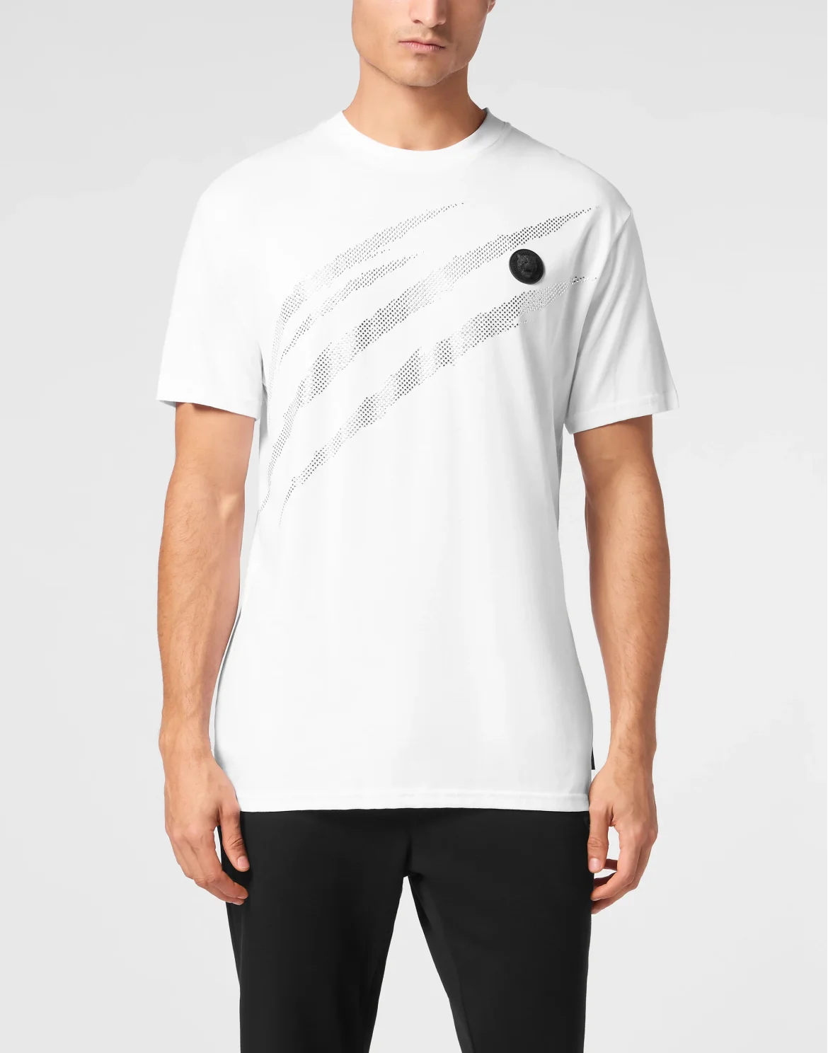 Cotton T-shirt Round Neck SS Lamina Scratch, цвет: Белый