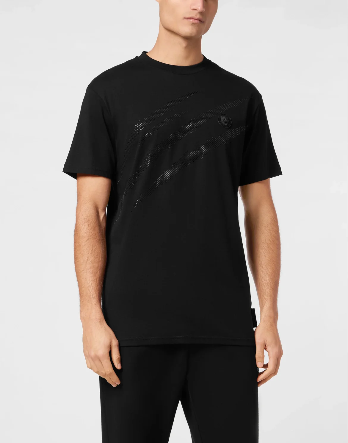 Cotton T-shirt Round Neck SS Lamina Scratch, цвет: Черный