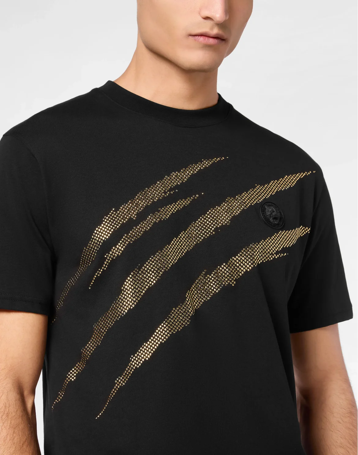 Cotton T-shirt Round Neck SS Lamina Scratch, цвет: Черный