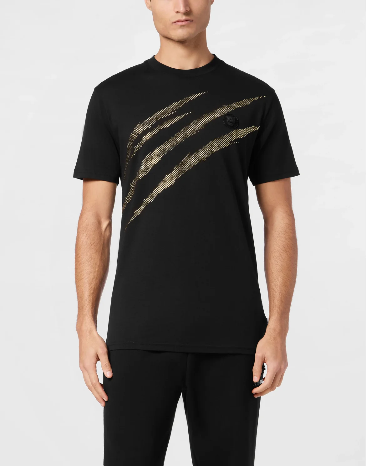 Cotton T-shirt Round Neck SS Lamina Scratch, цвет: Черный