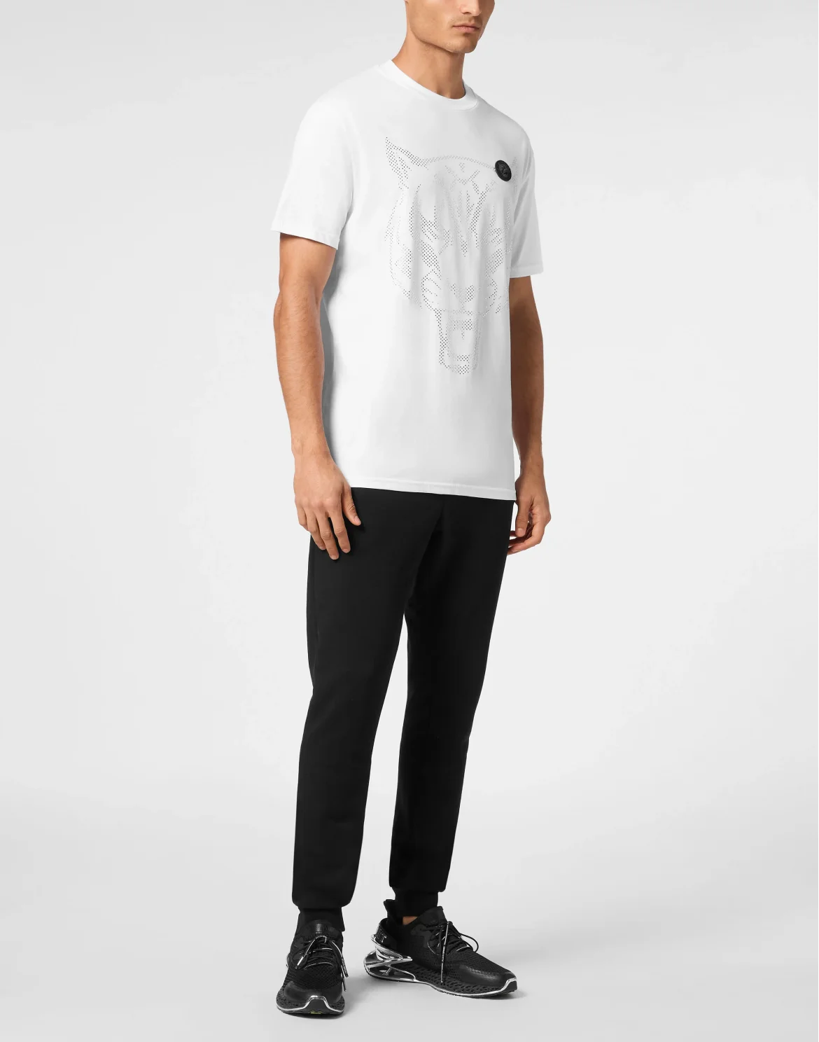 Cotton T-shirt Round Neck SS  Lamina Tiger, цвет: Белый