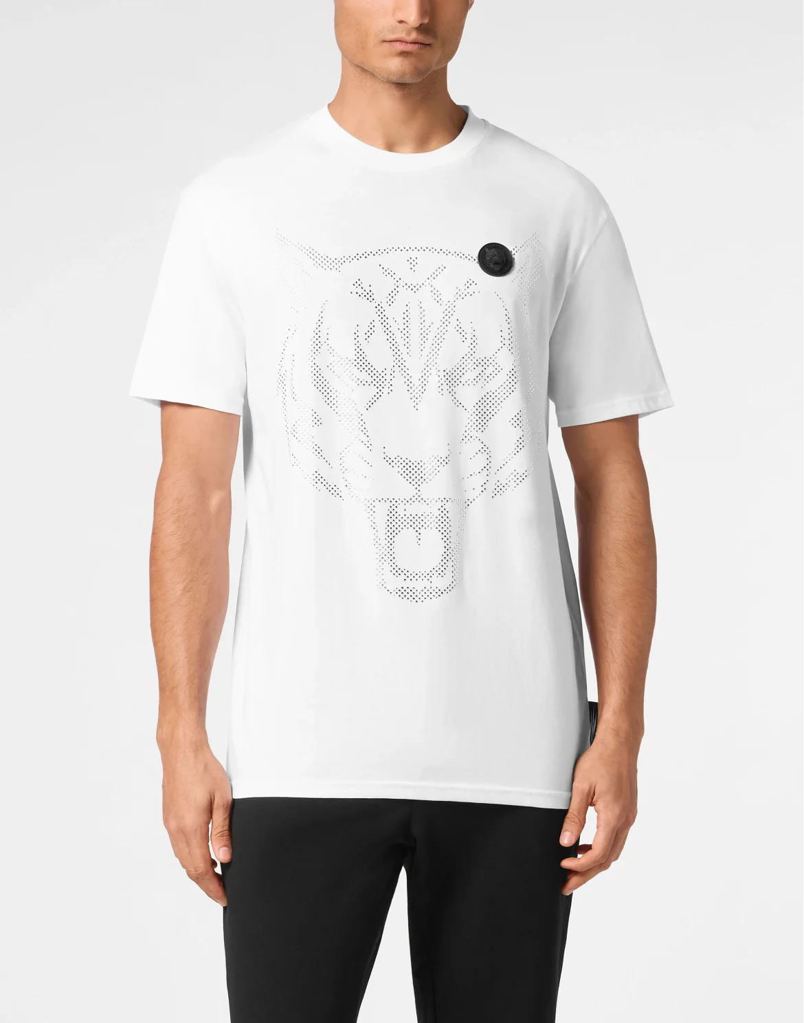 Cotton T-shirt Round Neck SS  Lamina Tiger, цвет: Белый