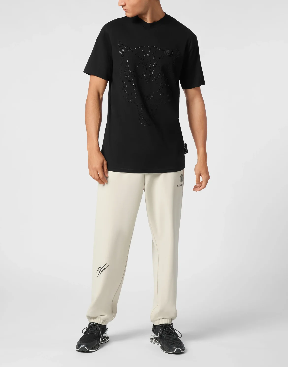 Cotton T-shirt Round Neck SS  Lamina Tiger, цвет: Черный