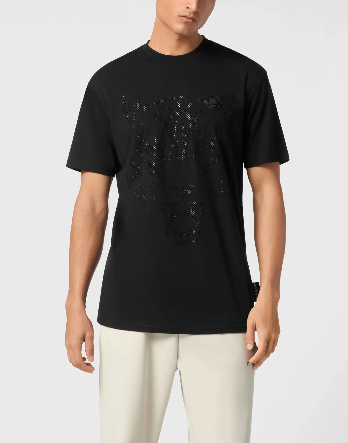 Cotton T-shirt Round Neck SS  Lamina Tiger, цвет: Черный