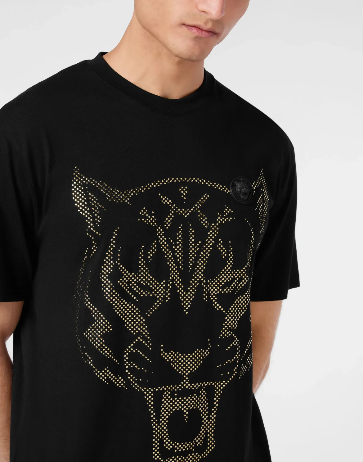 Cotton T-shirt Round Neck SS  Lamina Tiger, цвет: Черный