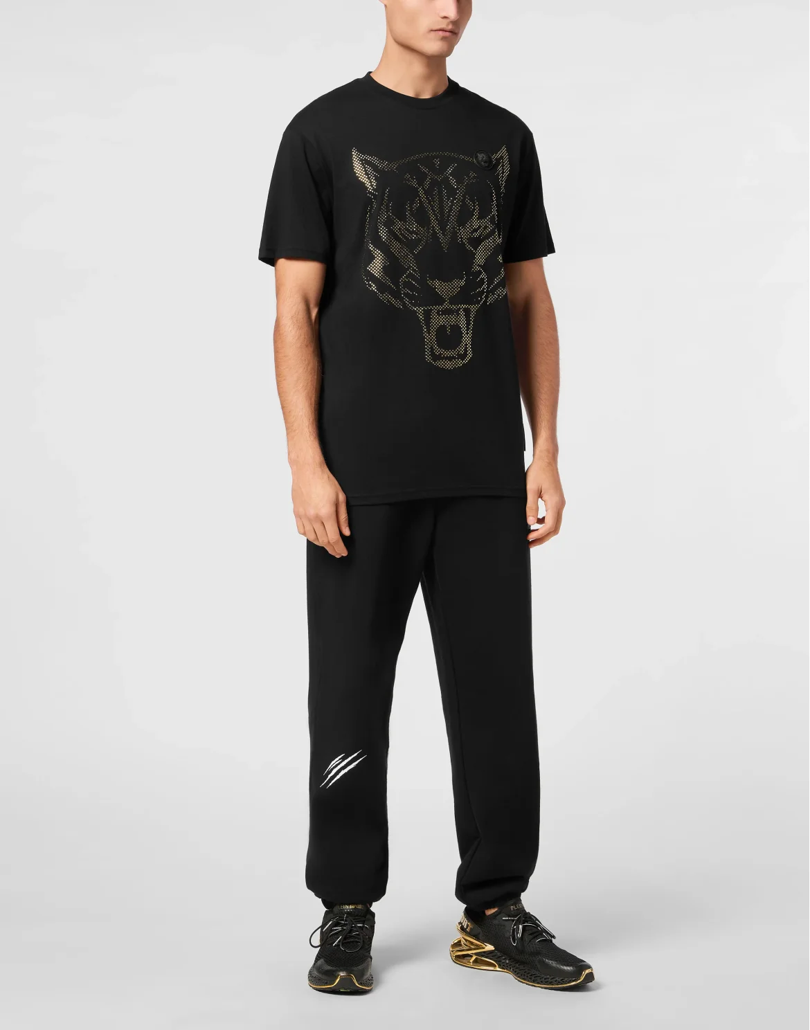 Cotton T-shirt Round Neck SS  Lamina Tiger, цвет: Черный