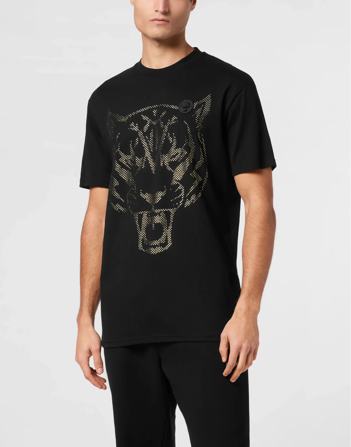 Cotton T-shirt Round Neck SS  Lamina Tiger, цвет: Черный