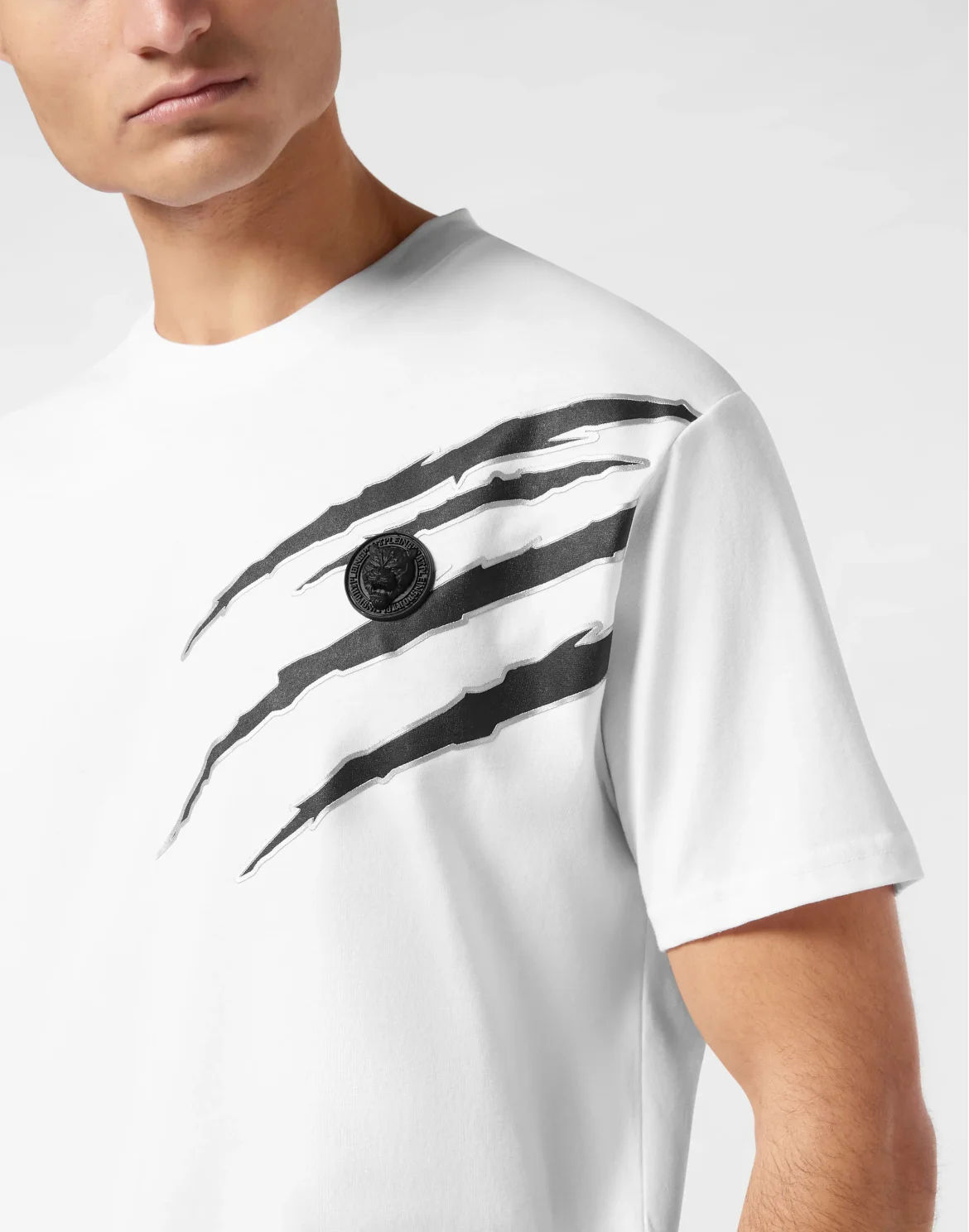 Cotton T-shirt Round Neck SS Lamina Scratch, цвет: Белый