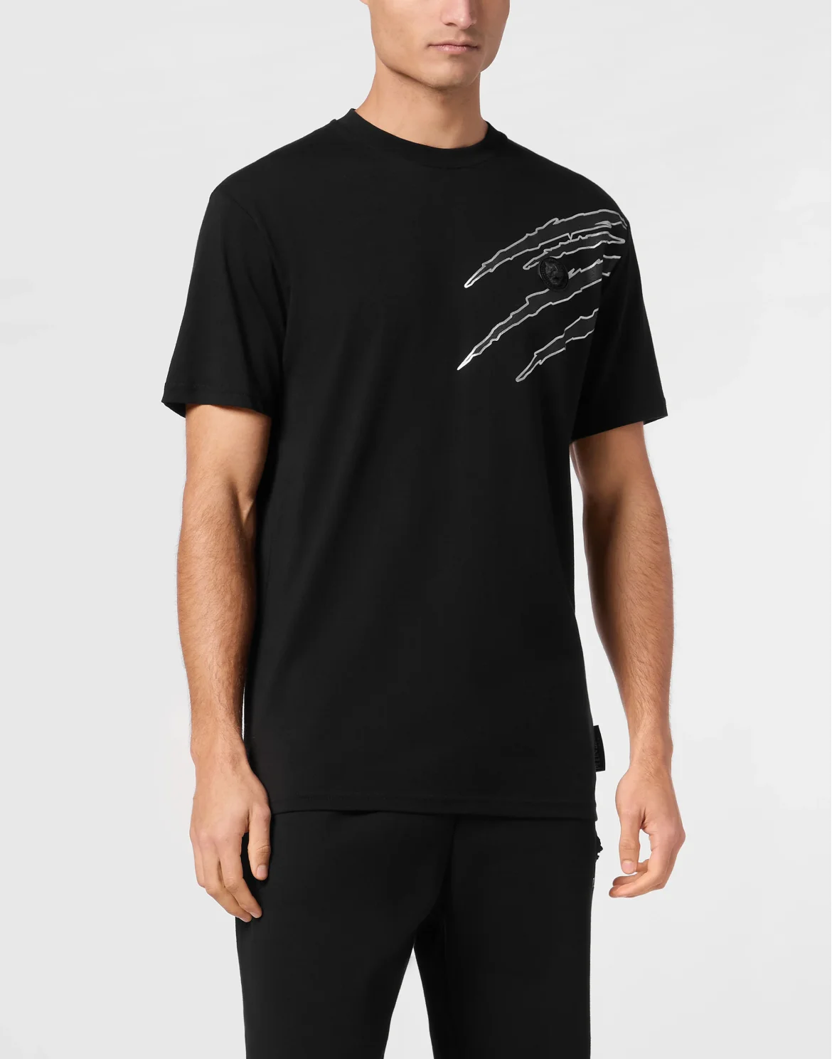Cotton T-shirt Round Neck SS Lamina Scratch, цвет: Черный