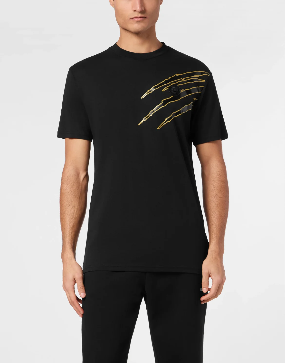 Cotton T-shirt Round Neck SS Lamina Scratch, цвет: Черный