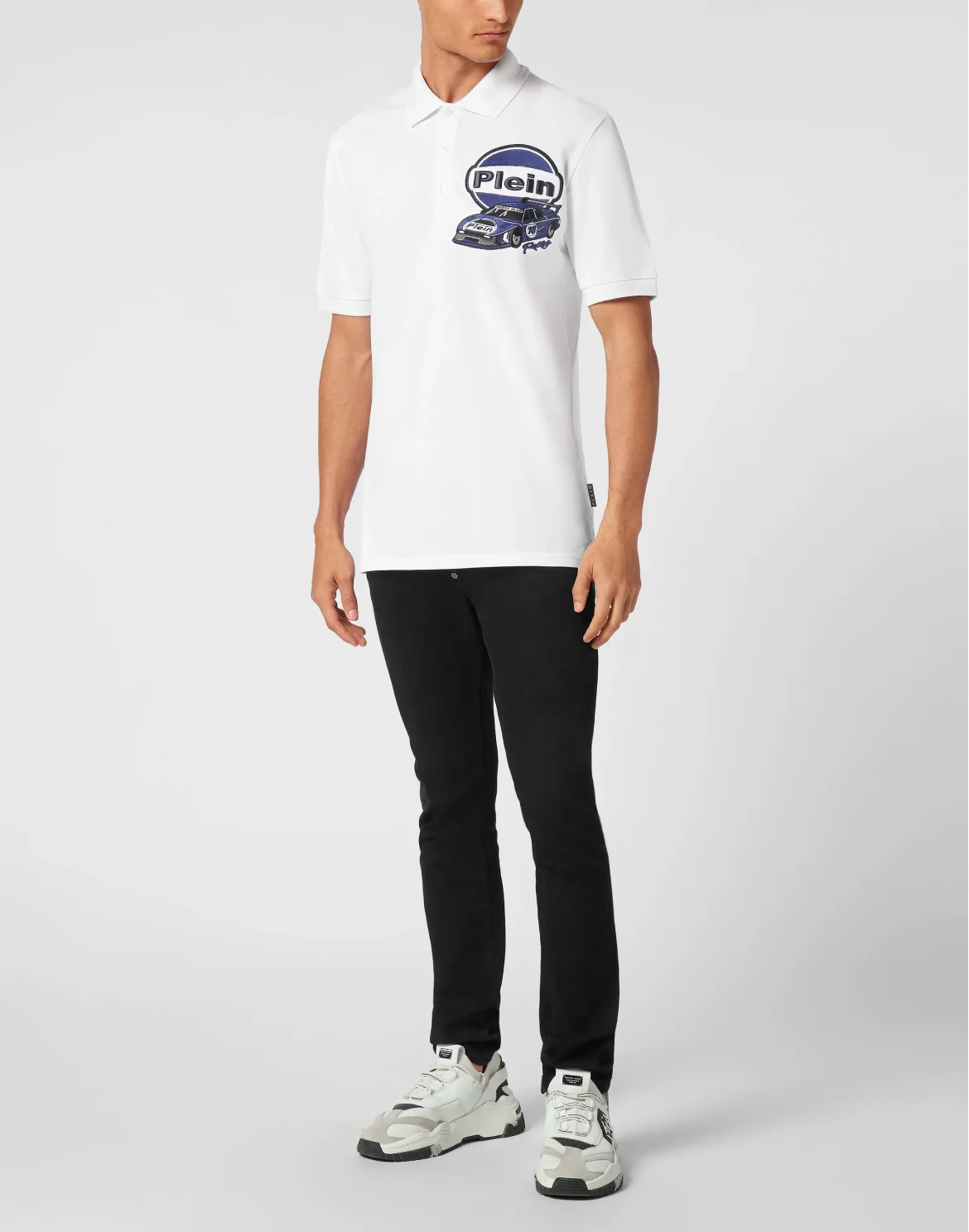 Pique Polo Shirt SS Slim Fit Cars Racing, цвет: Белый