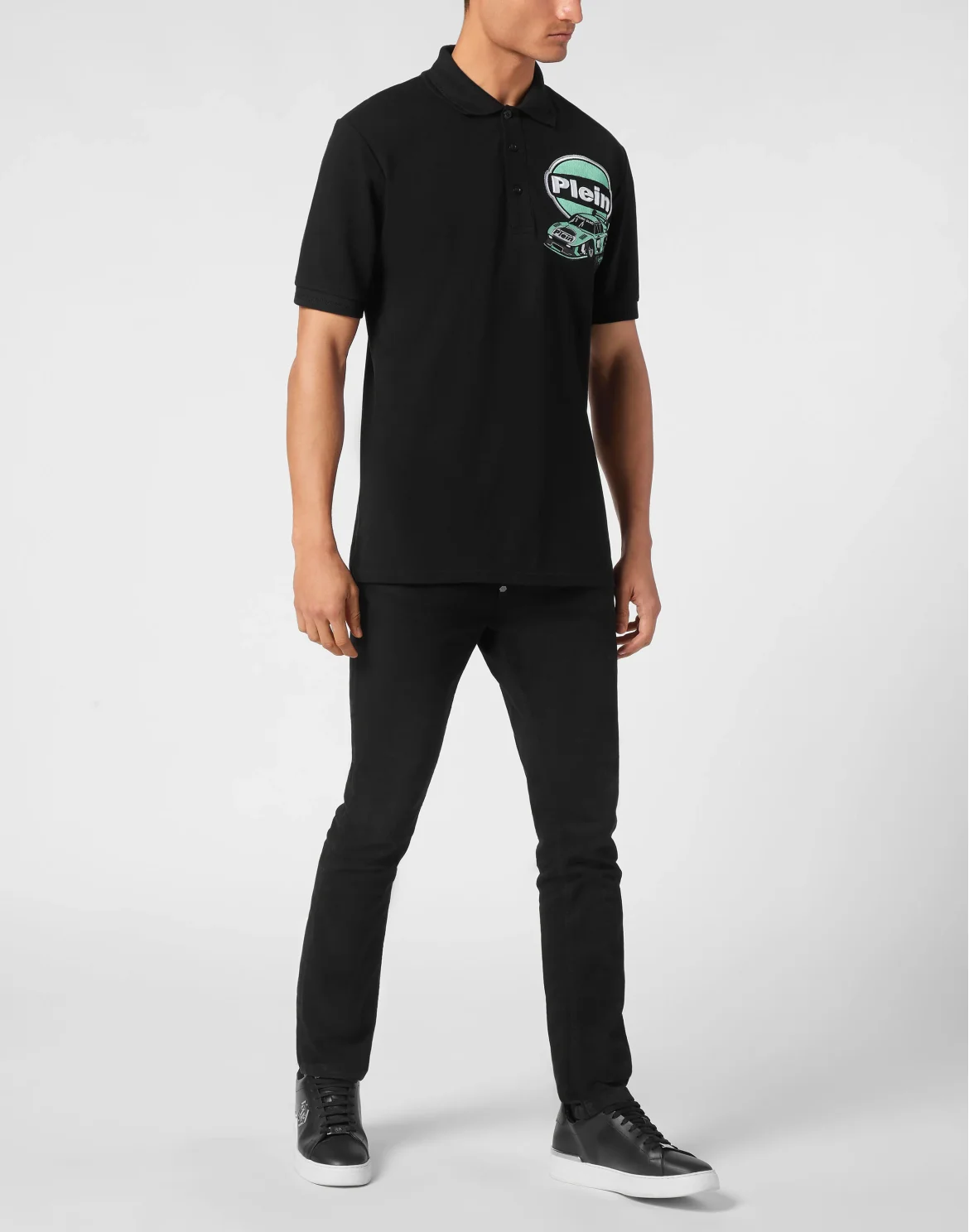 Pique Polo Shirt SS Slim Fit Cars Racing, цвет: Черный