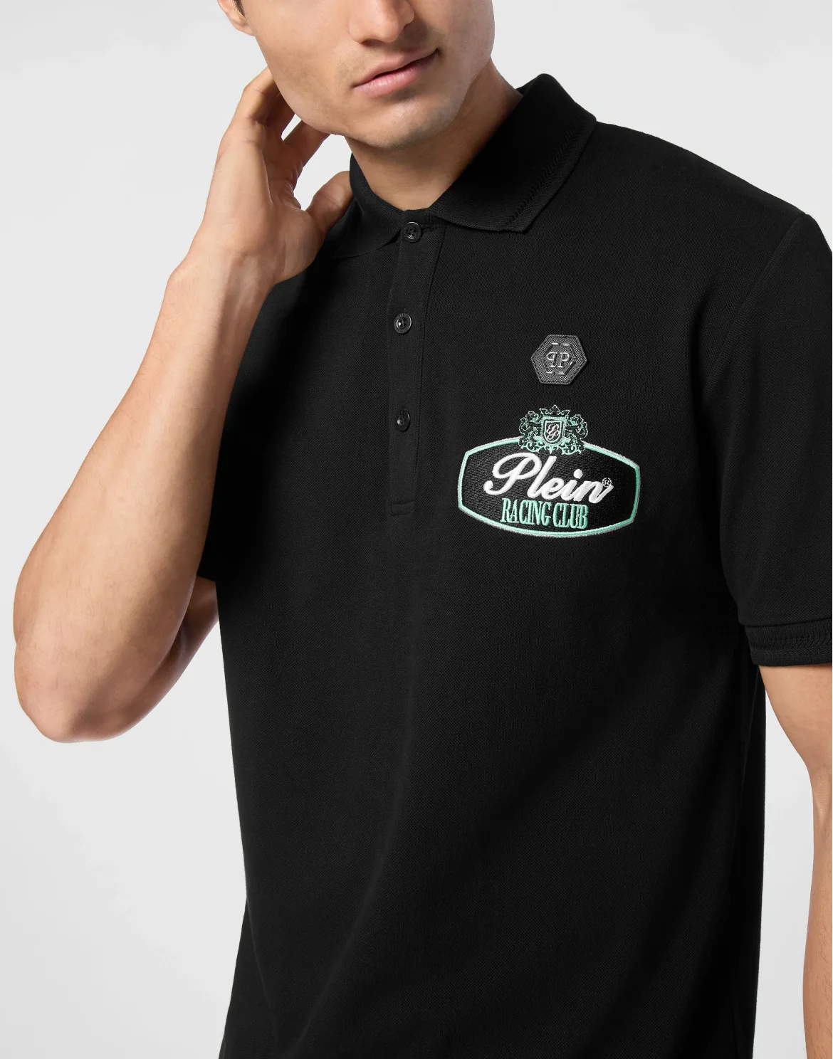 Pique Polo shirt SS Slim Fit Racing Club, цвет: Черный