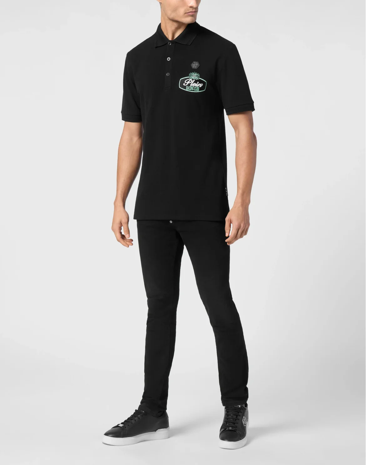 Pique Polo shirt SS Slim Fit Racing Club, цвет: Черный