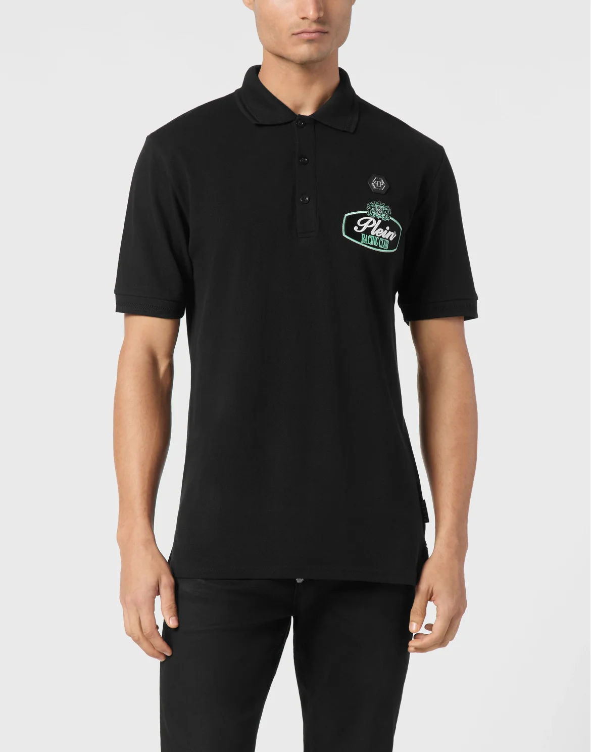 Pique Polo shirt SS Slim Fit Racing Club, цвет: Черный