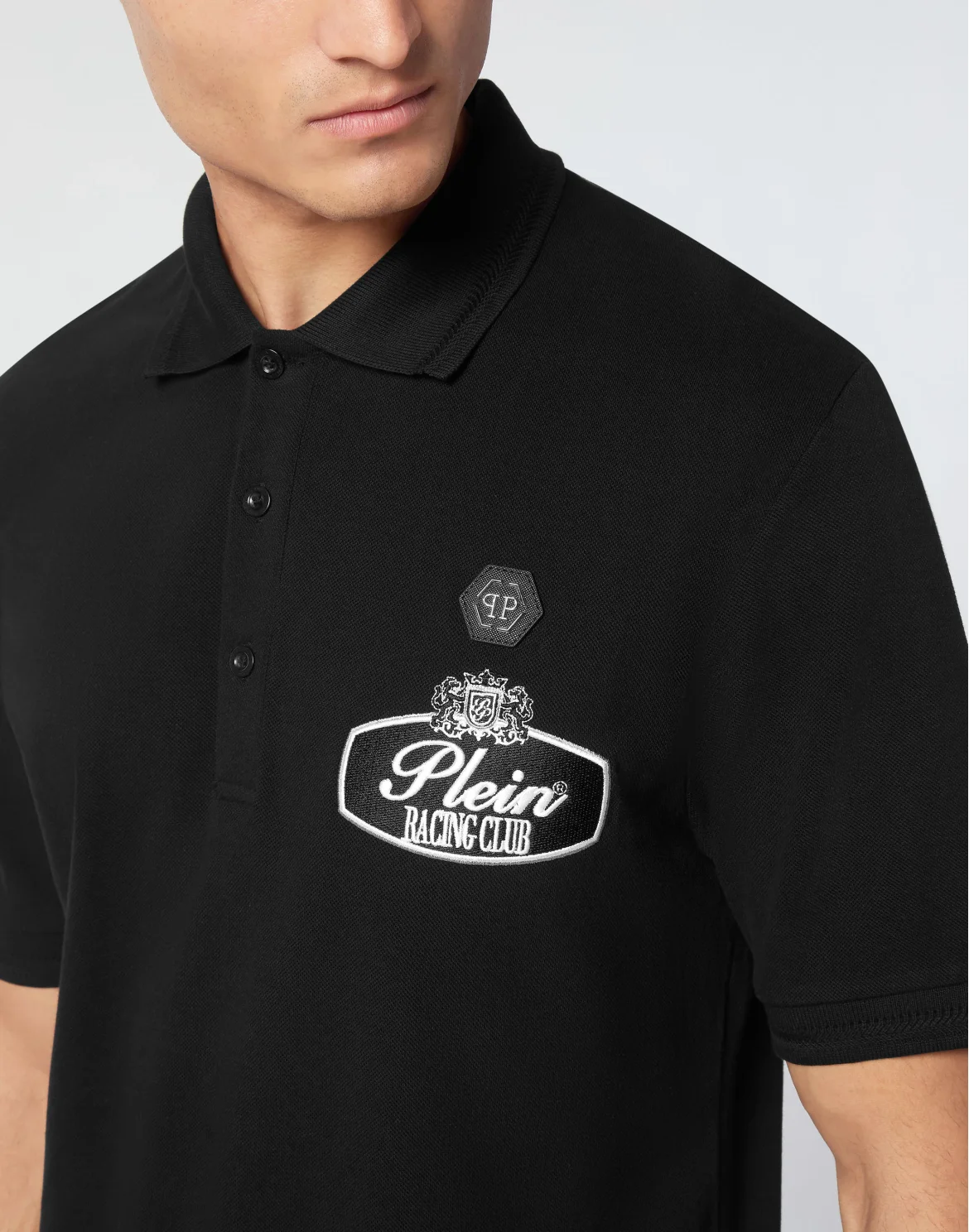 Pique Polo shirt SS Slim Fit Racing Club, цвет: Черный
