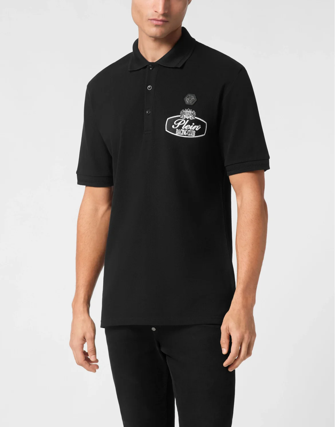 Pique Polo shirt SS Slim Fit Racing Club, цвет: Черный