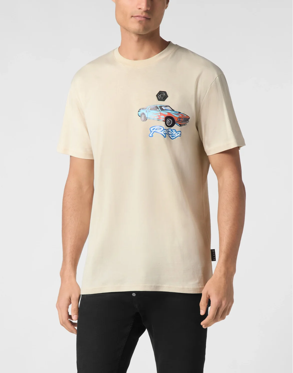 Jersey T-shirt Round Neck SS Cars Racing, цвет: Бежевый