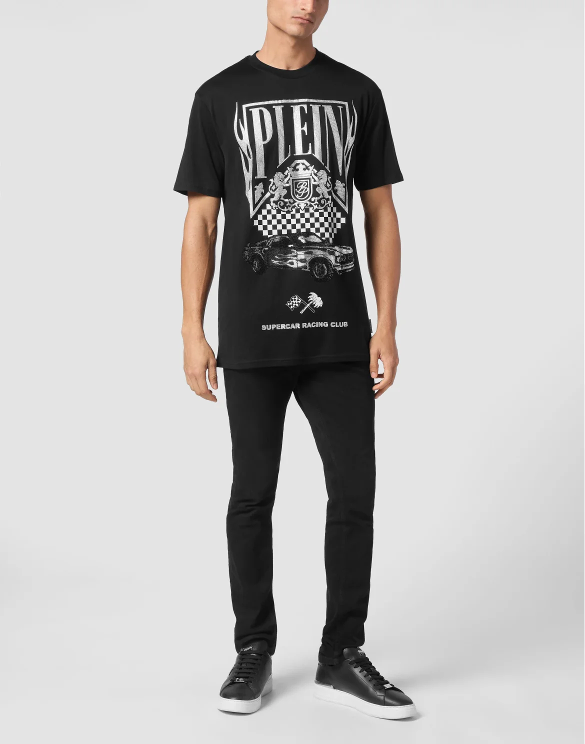 Jersey T-shirt Round Neck SS Strass Flame Racing, цвет: Черный