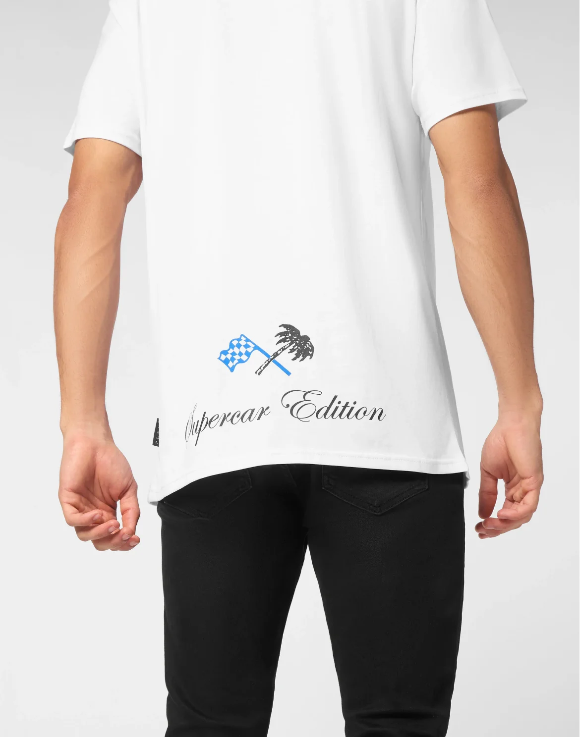 Jersey T-shirt Round Neck SS Strass Skull, цвет: Белый