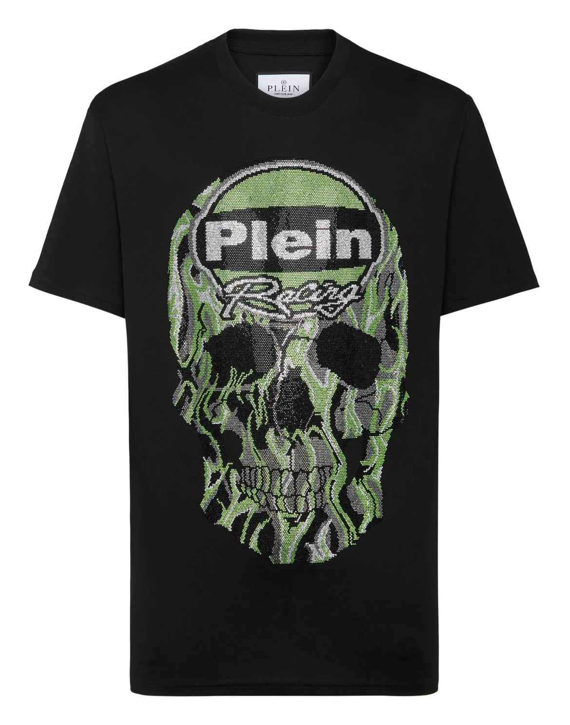 Jersey T-shirt Round Neck SS Strass Skull, цвет: Черный