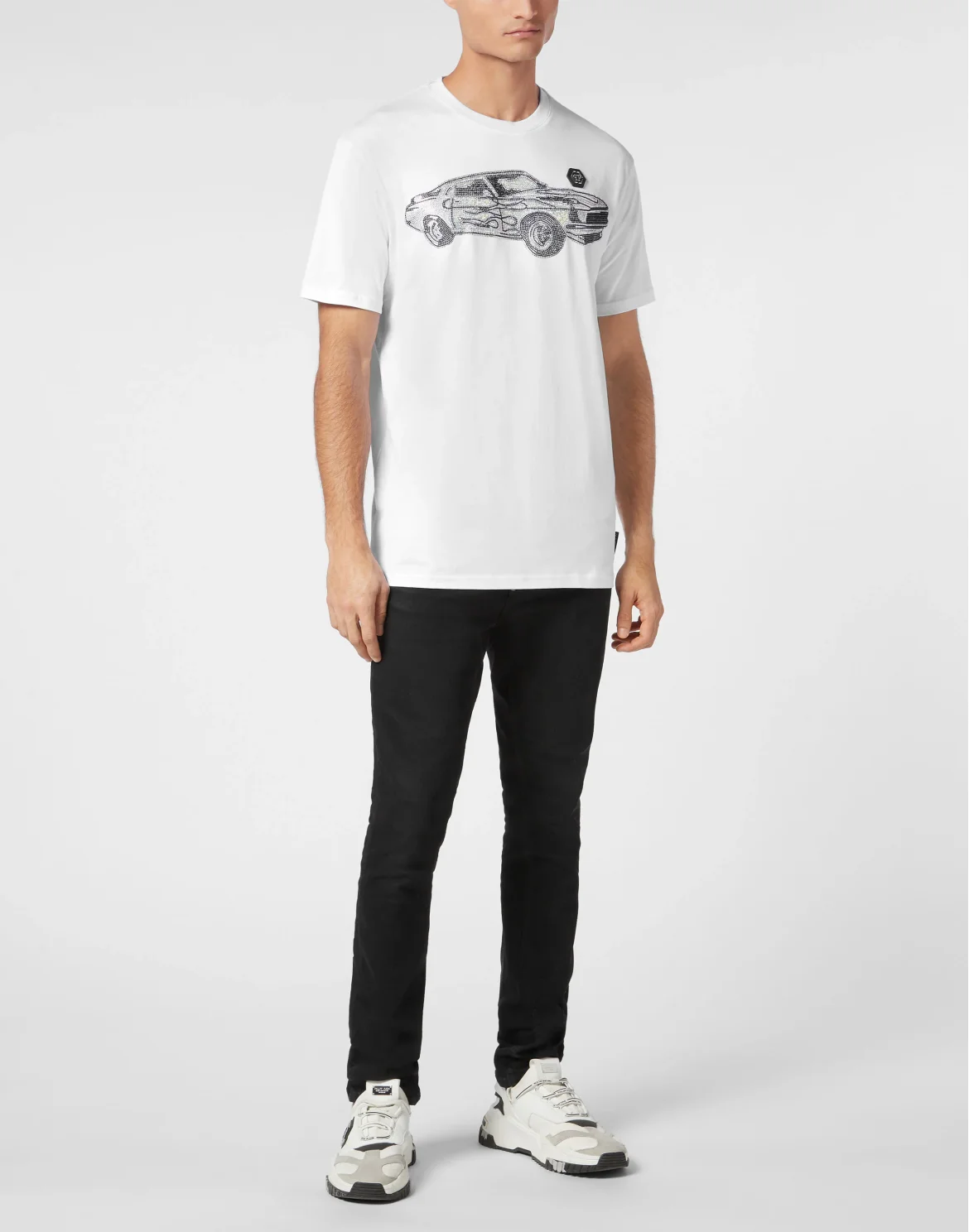Jersey T-shirt Round Neck SS Strass Cars Racing, цвет: Белый