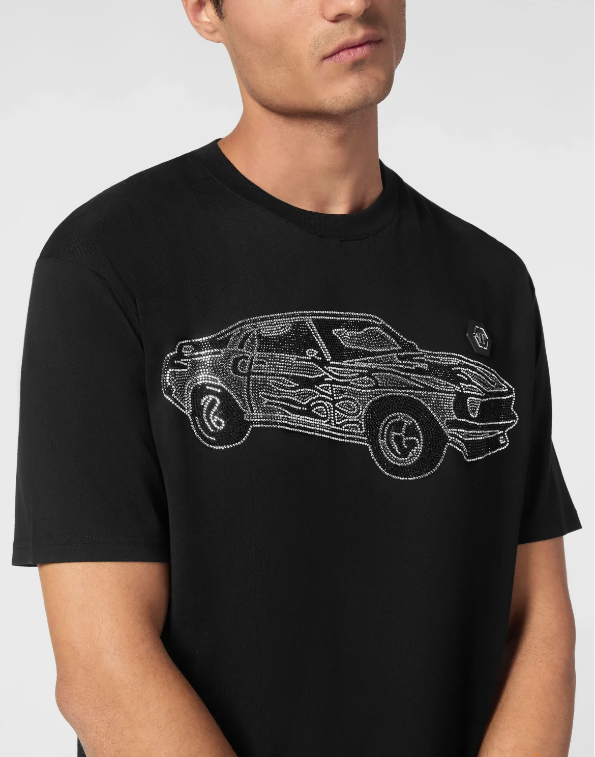 Jersey T-shirt Round Neck SS Strass Cars Racing, цвет: Черный