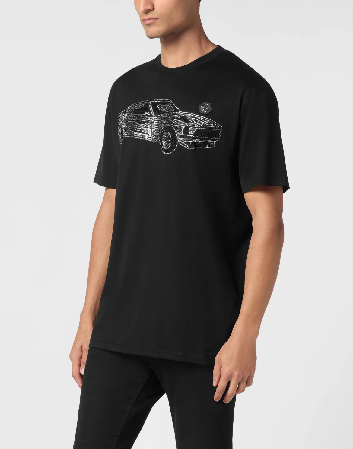 Jersey T-shirt Round Neck SS Strass Cars Racing, цвет: Черный
