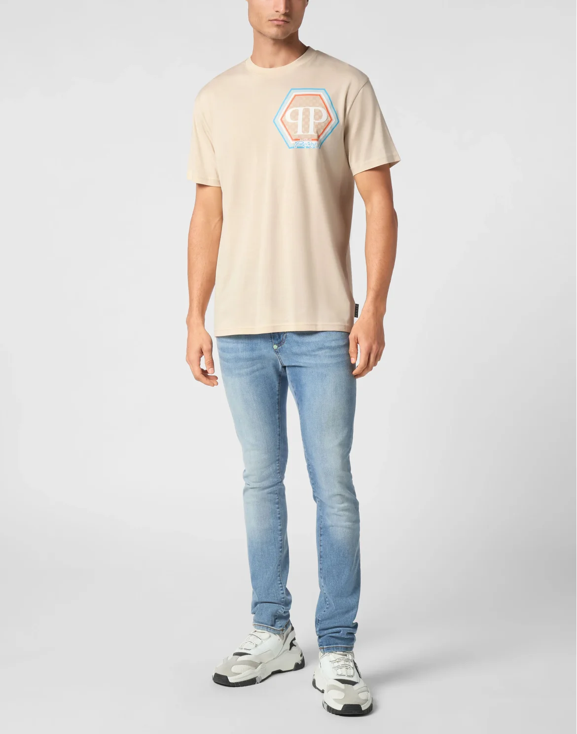 Jersey T-shirt Round Neck SS Hexagon, цвет: Бежевый