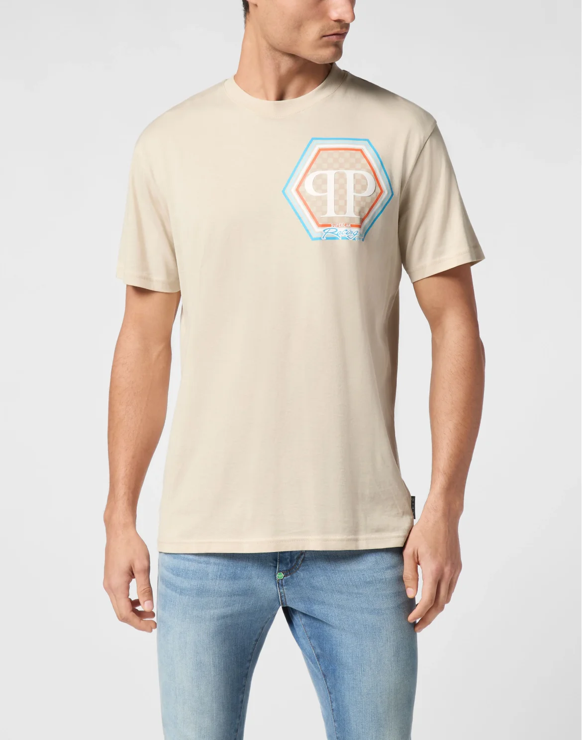 Jersey T-shirt Round Neck SS Hexagon, цвет: Бежевый