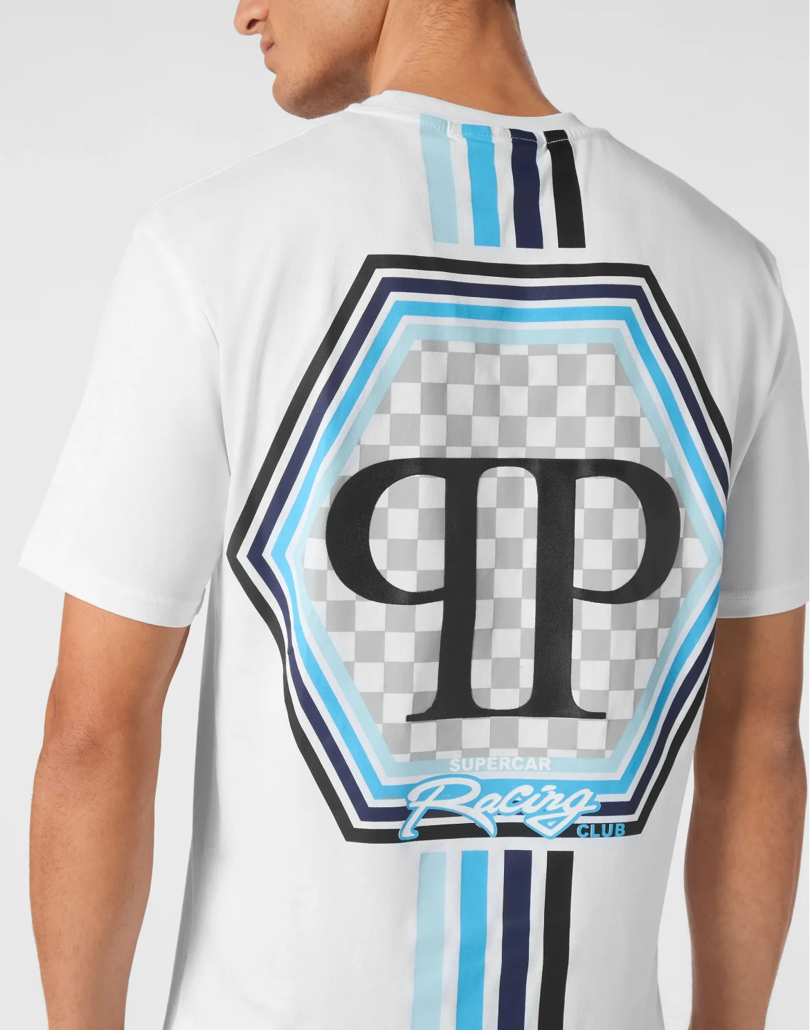 T-shirt Round Neck SS Stripes Hexagon, цвет: Белый