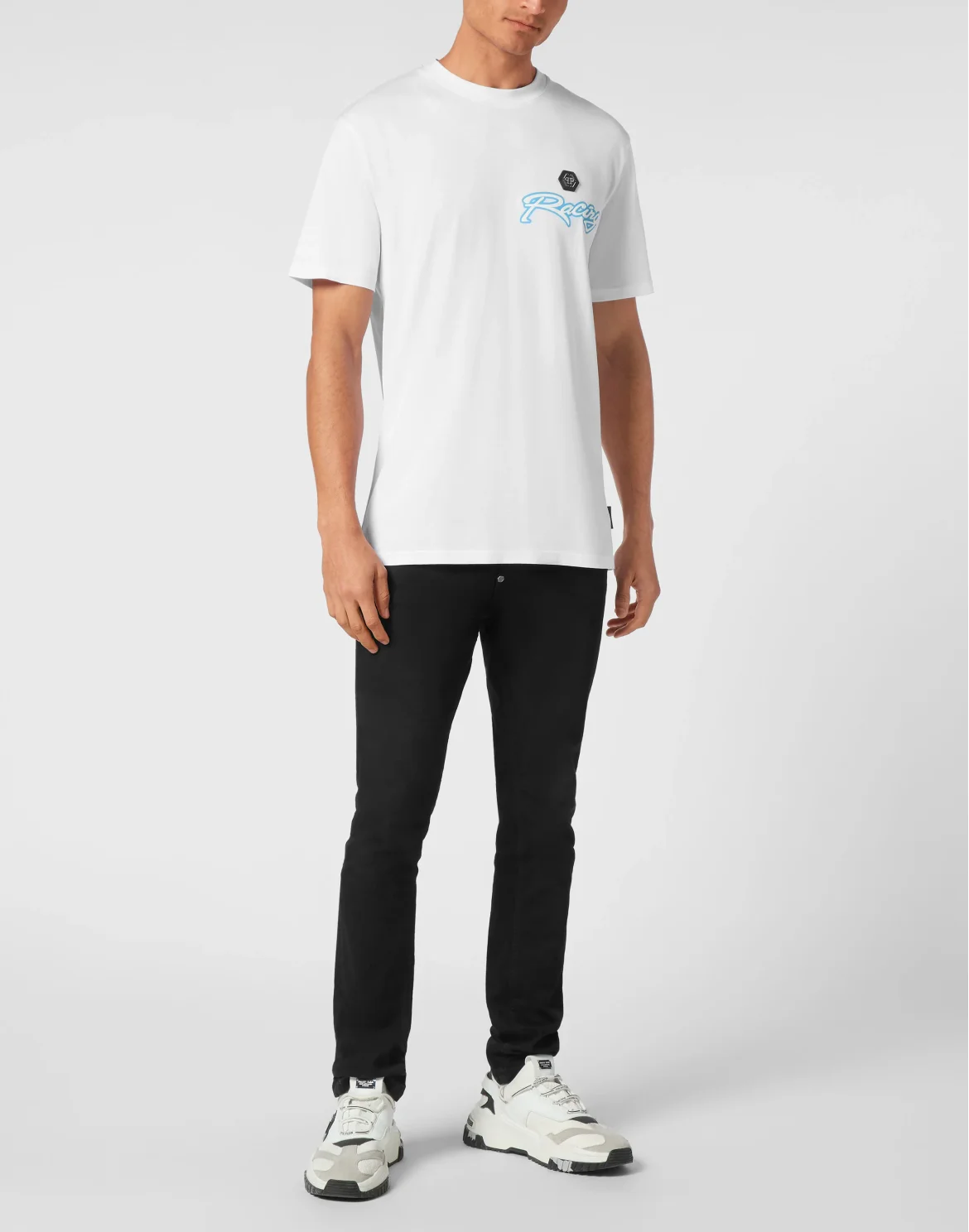 T-shirt Round Neck SS Stripes Hexagon, цвет: Белый