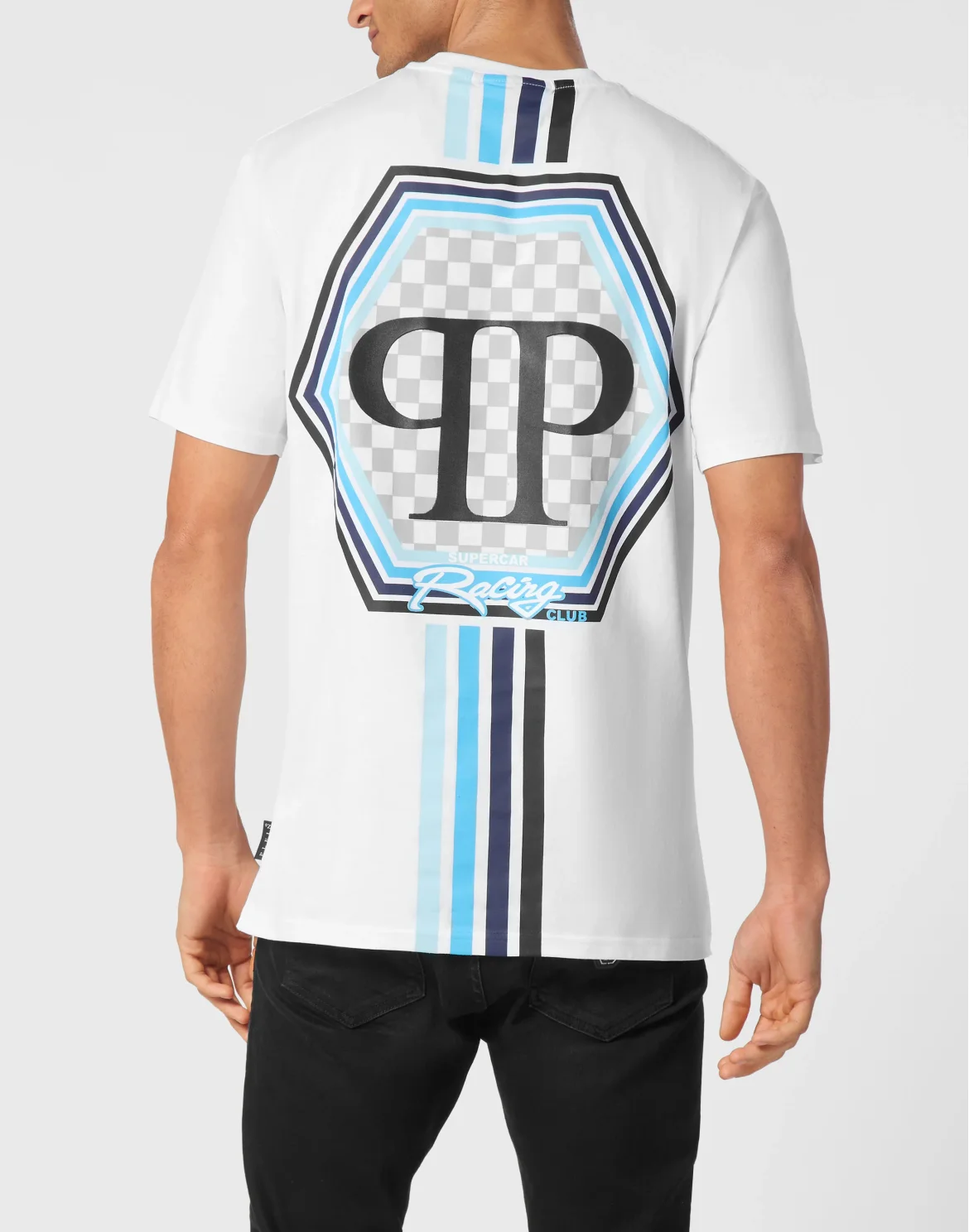 T-shirt Round Neck SS Stripes Hexagon, цвет: Белый
