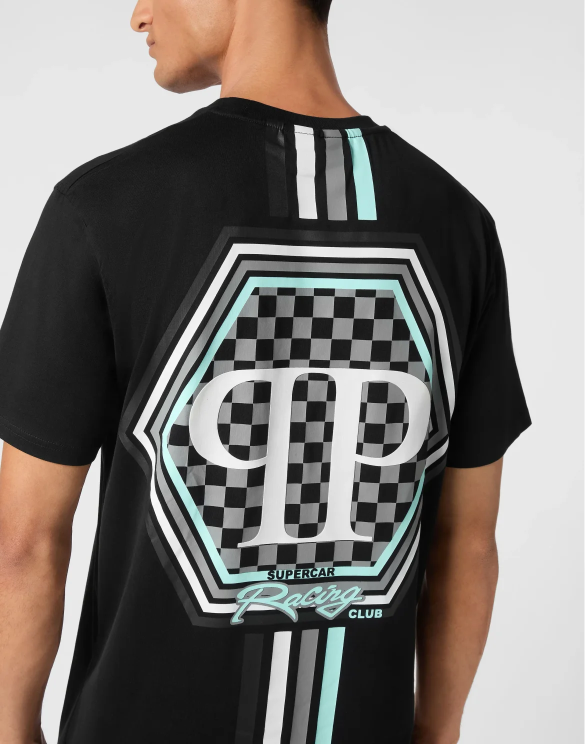 T-shirt Round Neck SS Stripes Hexagon, цвет: Черный