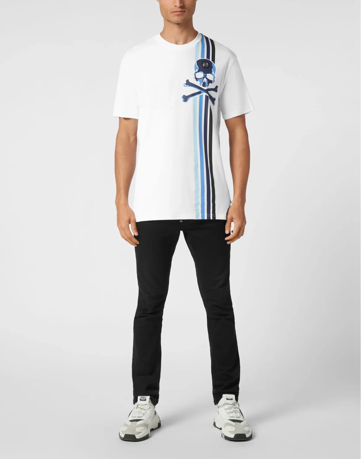 T-shirt Round Neck SS Stripes Skull&Bones, цвет: Белый