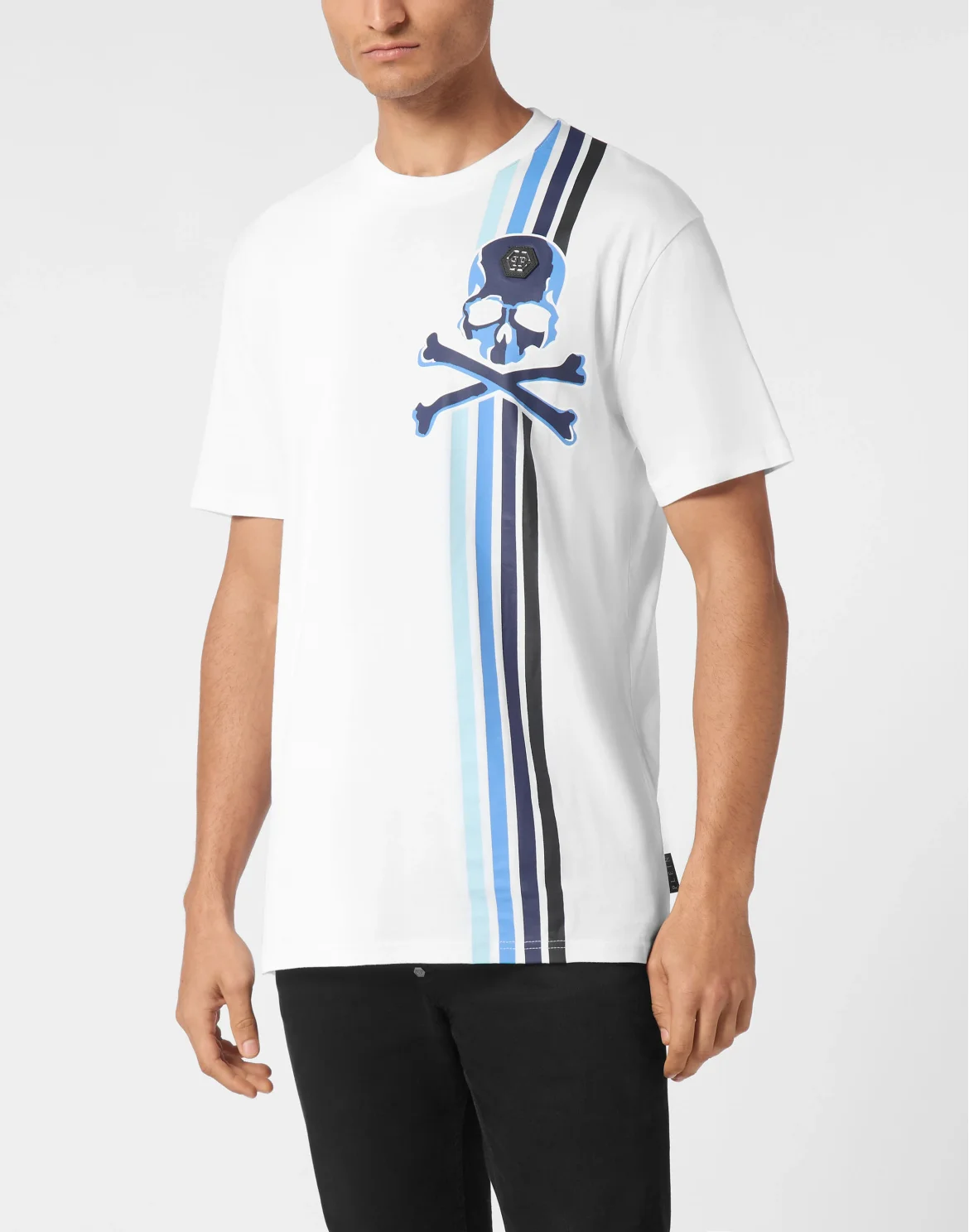 T-shirt Round Neck SS Stripes Skull&Bones, цвет: Белый