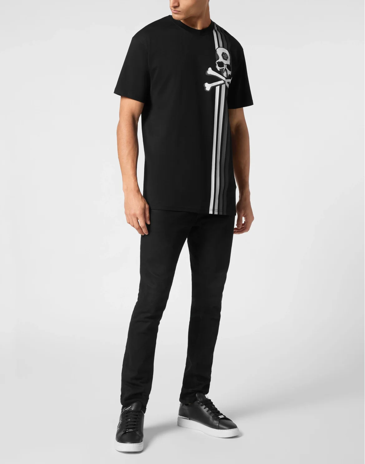 T-shirt Round Neck SS Stripes Skull&Bones, цвет: Черный
