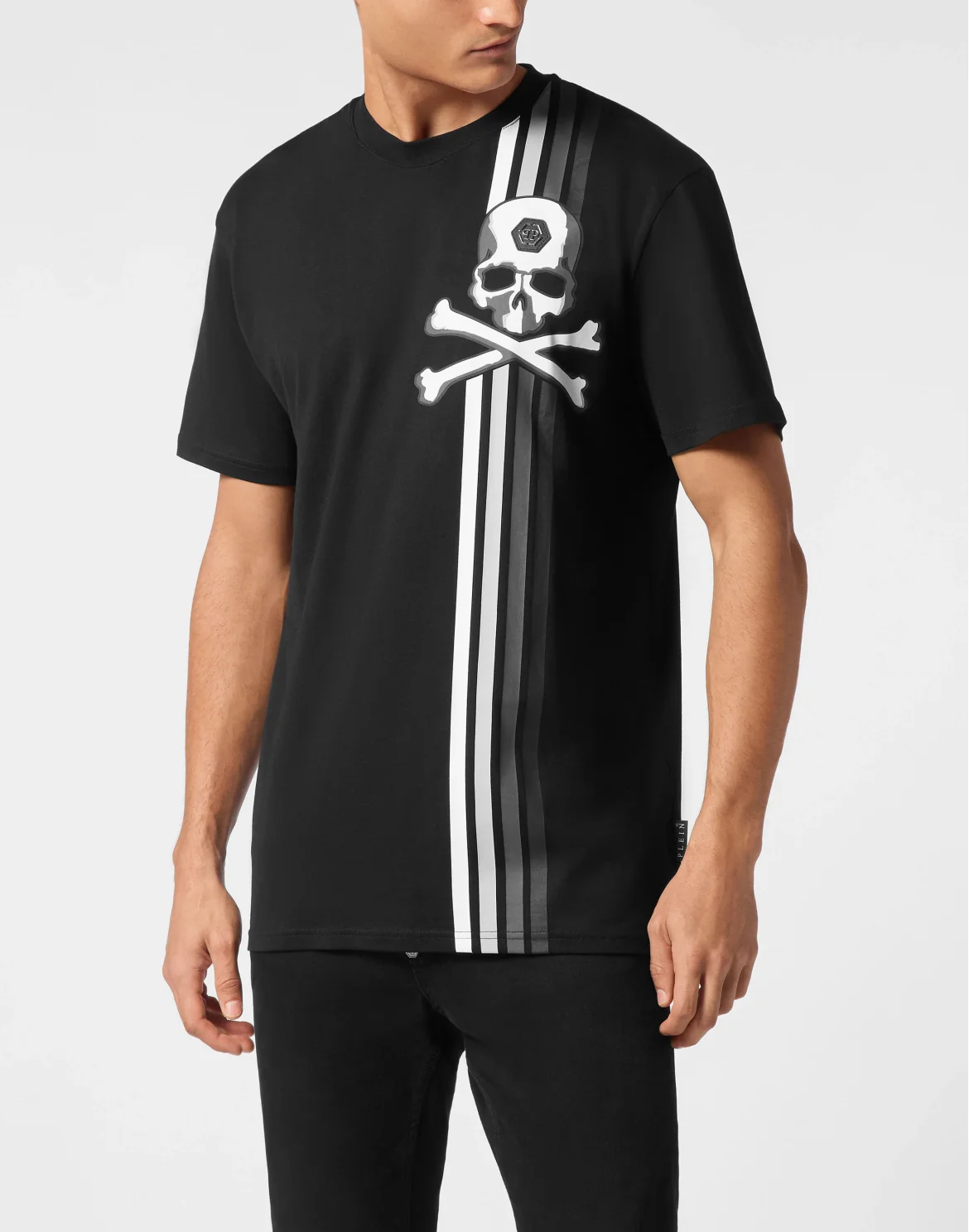 T-shirt Round Neck SS Stripes Skull&Bones, цвет: Черный
