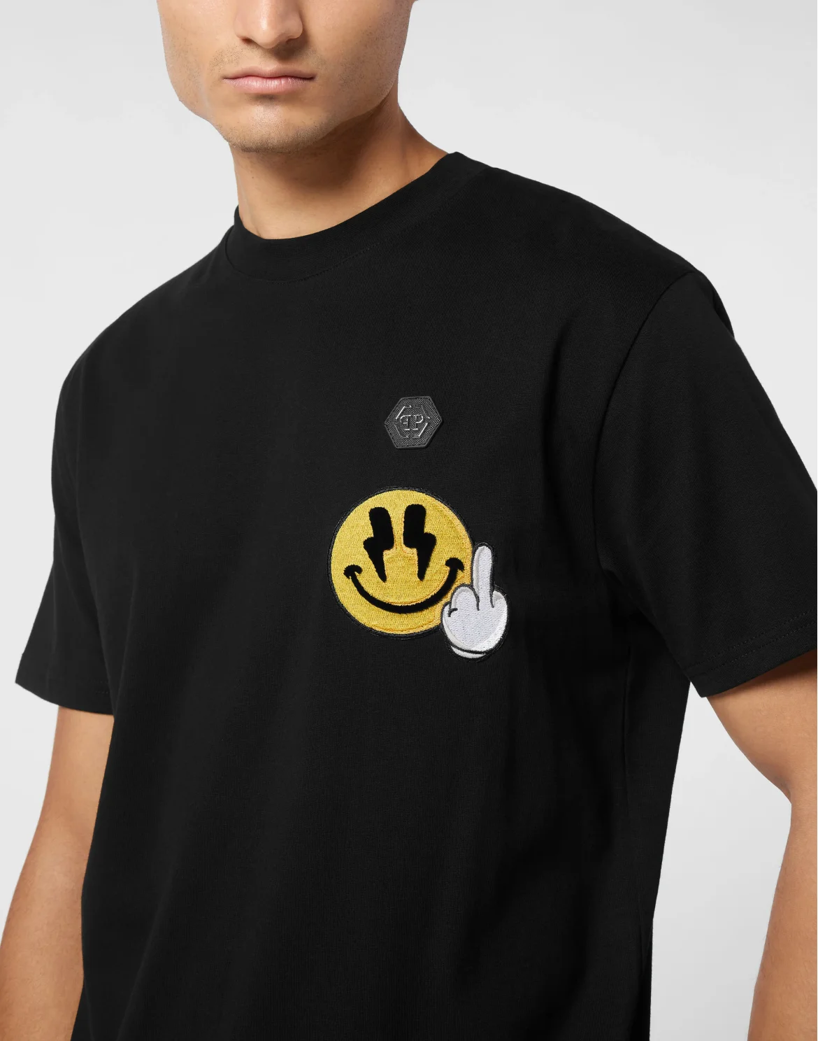 Jersey  T-shirt Round Neck SS Smile, цвет: Черный