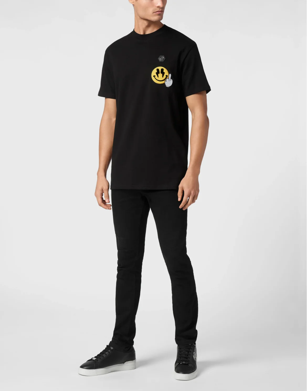 Jersey  T-shirt Round Neck SS Smile, цвет: Черный
