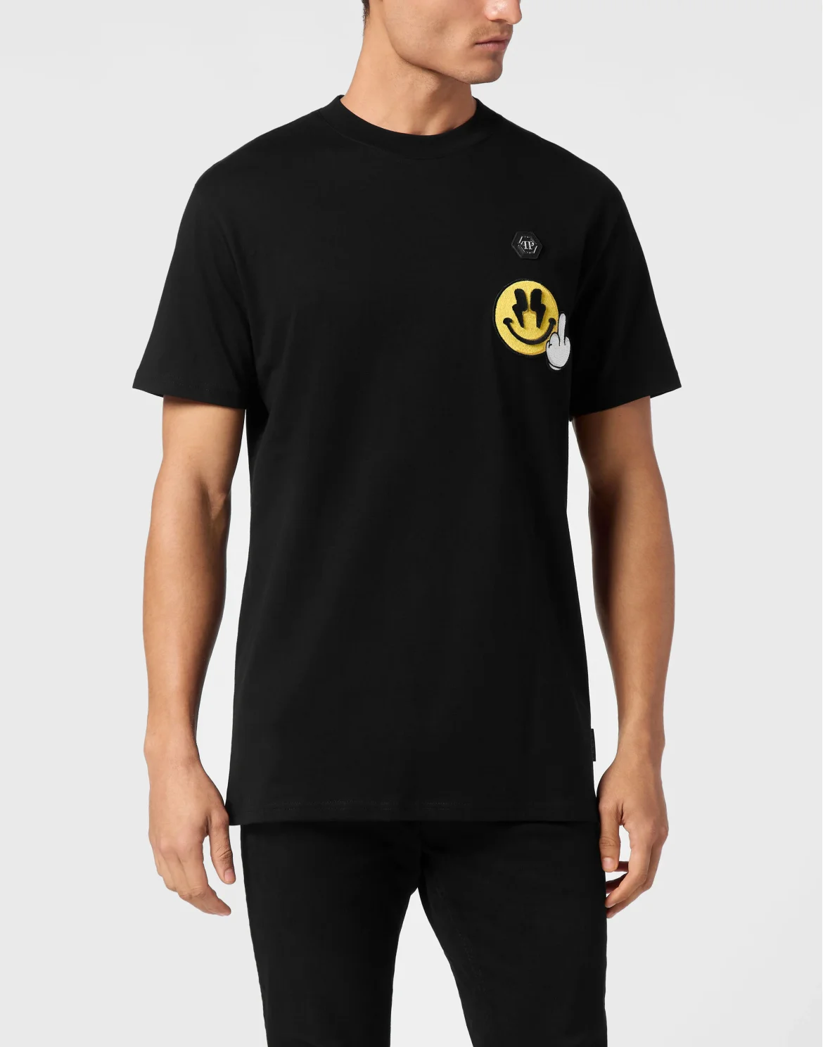 Jersey  T-shirt Round Neck SS Smile, цвет: Черный